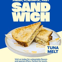 แซนวิชทูน่าเมลท์ (Tuna Melt) เลือกขนมปังได้