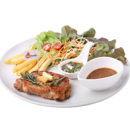 สเต็กหมูสันนอก (Pork Steak)