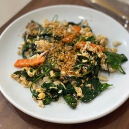 ใบเหลียงผัดไข่ (กับข้าว) Stir-fried Liang leaves with egg