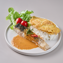 .ข้าวปลากะพง ฉู่ฉี่ ไข่เจียว.