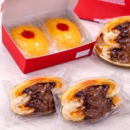 ขนมเปี๊ยะโมจิ ไส้ฝอยทองฟองดูว์ (1กล่อง 2 ชิ้น)