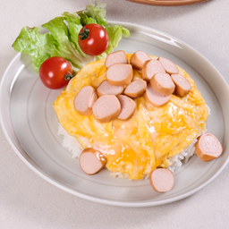 .ข้าวไข่นุ่ม ไส้กรอก.