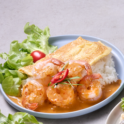 .ข้าวกุ้งฉู่ฉี่ ไข่เจียว.