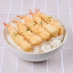 .ชุดข้าวหน้ากุ้งเทมปุระ ซอสหวาน ไข่ออนเซ็น.