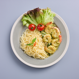 .สปาเก็ตตี้กุ้งเขียวหวาน.