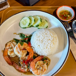 ข้าวกะเพรากุ้ง HH