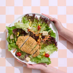 .สลัดหมูทอด เลือกน้ำสลัด.