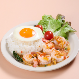 .ข้าวกุ้งผัดฉ่า ไข่ดาว.