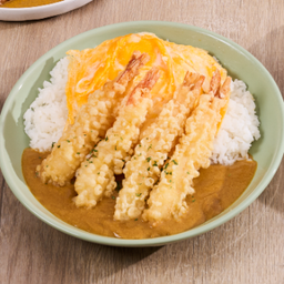.แกงกะหรี่ญี่ปุ่น กุ้งเทมปุระ ไข่นุ่ม.