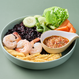 .ข้าวไรซ์เบอร์รี่ น้ำพริกลงเรือ กุ้ง.