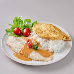 .ข้าวปลาดอลลี่ฉู่ฉี่ ไข่เจียว.