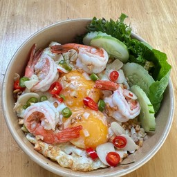 ข้าวหน้าไข่เบียดกุ้ง