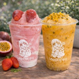 Passion Fruit Smoothie + Strawberry Yogurt Smoothie