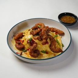 ข้าวไข่ข้นไข่หมึกคั่วพริก
