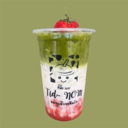 ชาเขียวนมสดสตรอเบอร์รี่22oz.