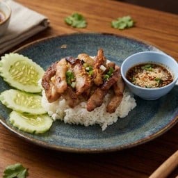ข้าวหมูทอด ผัดหมี่เบตง น้ำผึ้งเลม่อนโซดา อยุธยา