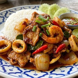 ข้าว ผัดนำ้พริกเผา