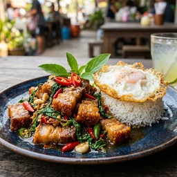 ข้าวกระเพราหมูกรอบ