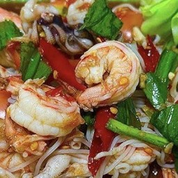 ตำซั่วขนมจีนปลาร้าทะเลรวม