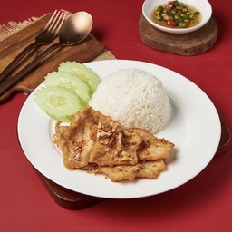 -ข้าวหมูทอดกระเทียม