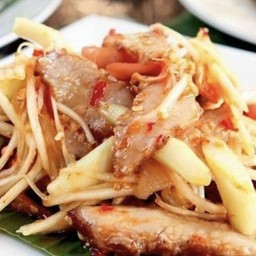 ตำคอหมูย่าง(ปลาร้า)