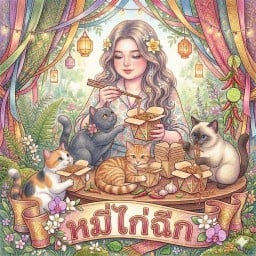 เกศสุดา หมี่ไก่ฉีก และเครื่องดื่ม