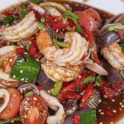 ตำเหลาทะเลรวม(ปลาร้า)