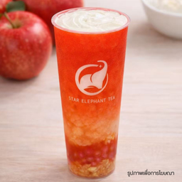 ชาแอปเปิ้ลแดงปั่นครีมชีส   Red Apple Smoothie with  Cream Cheese