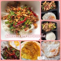 ผัดกระเพราพริกแห้ง เผ็ดปากเปิด