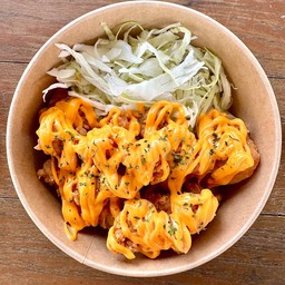 ข้าวไก่กรอบซอสชีส