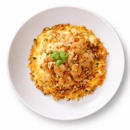 ข้าวไข่ขยี้น้ำปลากุ้งพริกเกลือ