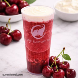 ชาเชอร์รี่ปั่นครีมชีส Cherry Smoothie and Creamcheese