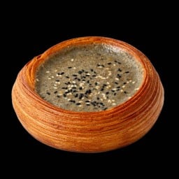 Black Sesame Peanut Praline Mochi Croissant Tart  ครัวซองต์ทาร์ตงาดำพราลีนถั่วตัดโมจิ