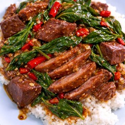 ข้าวราดโหระพาเป็ด(เหมือนผัดหอยลาย)