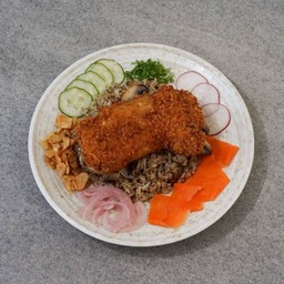 ข้าวผัดทรัฟเฟิล ไก่ทอด