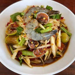 ตำกุ้งสด/สุก ×ไม่มีหอยแครง