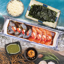 แซลมองดอง(4ชิ้น)&กุ้งดอง(4ตัว)