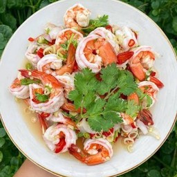 ยำตะไคร้กุ้ง (สด/สุก)