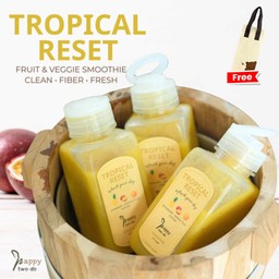 สมูทตี้ผักผลไม้ สูตร Tropical Reset R3 (3 ขวด) ลดความเลี่ยนหลังมืออาหาร