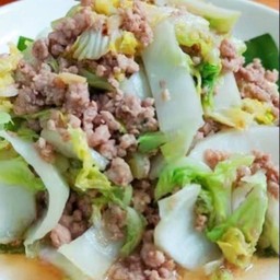 ผัดผักกาดขาว (เลือกเนื้อสัตว์ได้)