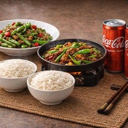 เซ็ตหมูผัด (หมูผัดพริก+ผัดถั่วแขก) สำหรับ 2 ท่าน