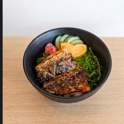 ข้าวหน้าปลาซาบะย่างไฟ