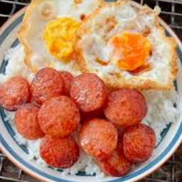 ข้าวไข่ดาว+กุนเชียงทอด
