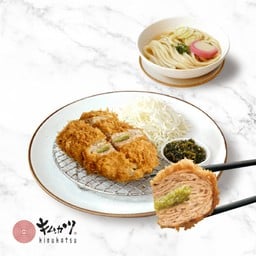 เซ็ตอุด้งมิลเฟยทงคัตสึ หมูสไลด์ 25 ชั้น รสส้มยูซุและพริกสด