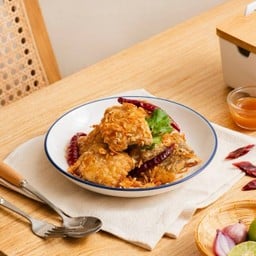 ปลากะพงทอดซอสมะขาม Fried Sea Bass with Tamarind sauce