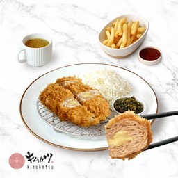 เซ็ตมิลเฟยทงคัตสึ หมูสไลด์ 25 ชั้น รสชีส และเฟรนช์ฟราย