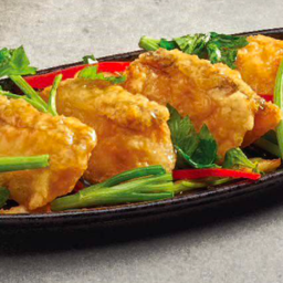 เนื้อปลาผัดคื่นไช่ (4 ชิ้น)