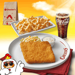 ชุดโกลเด้นฟิช + ซาวครีมชีสฟรายส์ + โค้ก 22 Oz. [อร่อยซ่ากับโค้ก]