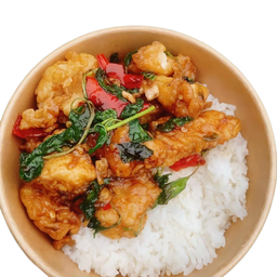 ข้าวกะเพราไก่กรอบ