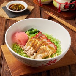 บะหมี่หมูกรอบ-หมูแดง (แห้ง)